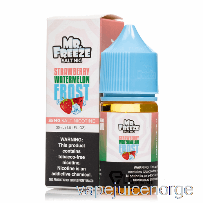 Vape Med Nikotin Jordbær Vannmelon Frost - Mr Freeze Salter - 30ml 35mg